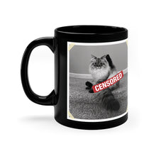 Load image into Gallery viewer, Censored Cat 11oz Black Mug