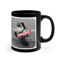 Load image into Gallery viewer, Censored Cat 11oz Black Mug