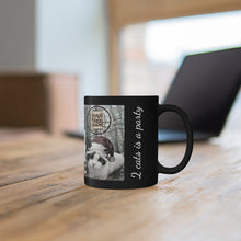 Load image into Gallery viewer, Swifties/Taylor Swift Mug with Holiday Cat Postcard - 3 cats is a cat lady, 2 cats is a party.