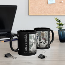 Load image into Gallery viewer, Swifties/Taylor Swift Mug with Holiday Cat Postcard - 3 cats is a cat lady, 2 cats is a party.