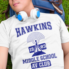 Load image into Gallery viewer, Stranger Things - Hawkins Middle School's 1983 AV Club T-Shirt