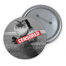 Load image into Gallery viewer, Censored Cat Pin Button
