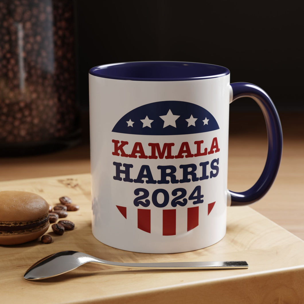 Kamala Harris 2024 Red or Blue Accent Coffee Mug