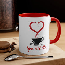 Load image into Gallery viewer, Love You a Latte - Red Accent Coffee Mug, 11oz
