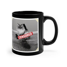 Load image into Gallery viewer, Censored Cat 11oz Black Mug
