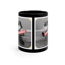 Load image into Gallery viewer, Censored Cat 11oz Black Mug
