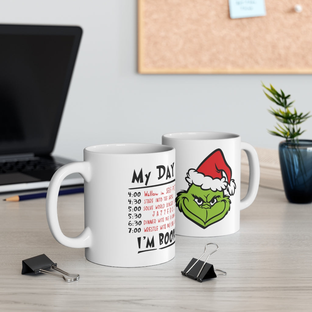 Grinch - My Day, I'm Booked! Ceramic Mug 11oz  / Dr. Seuss / Christmas / Holiday