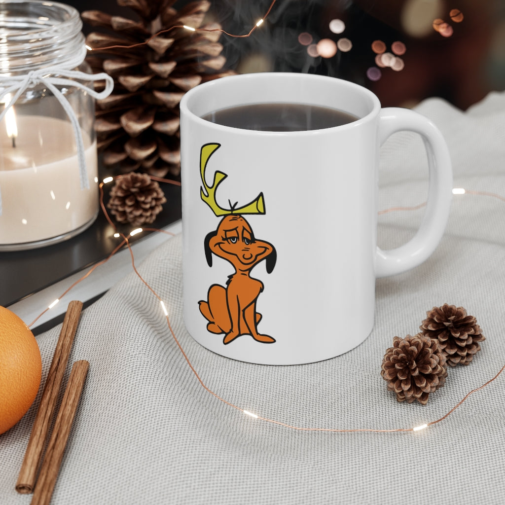 Max the Dog with One Antler - A Grinch's Best Friend Ceramic Mug 11oz  / Grinch / Dr. Seuss / Christmas / Holiday
