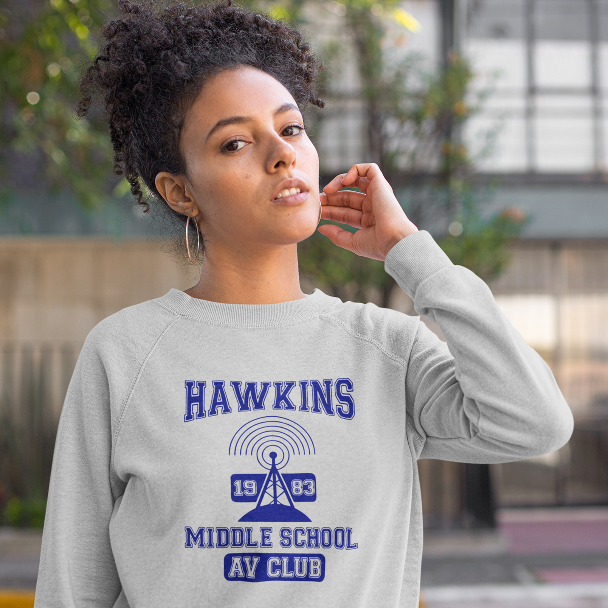 Hawkins middle school av online club sweatshirt