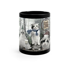 Load image into Gallery viewer, Swifties/Taylor Swift Mug with Holiday Cat Postcard - 3 cats is a cat lady, 2 cats is a party.
